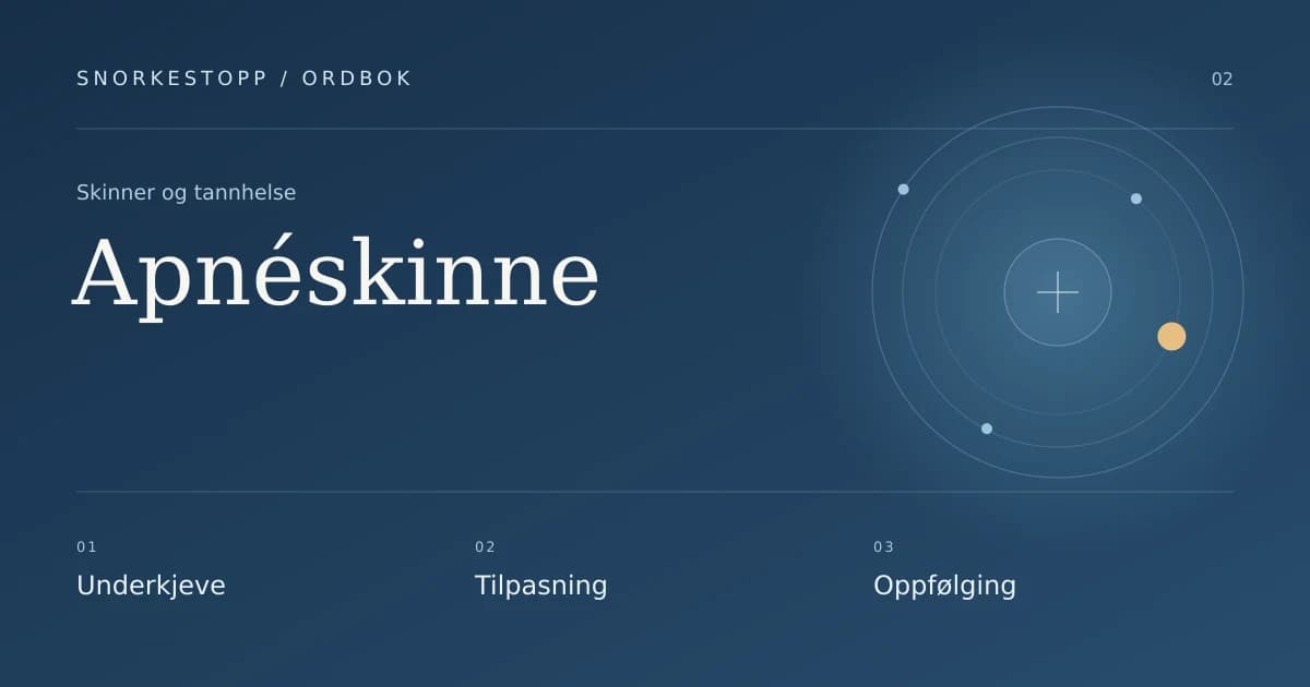 Apnéskinne: Underkjeve, Tilpasning, Oppfølging.