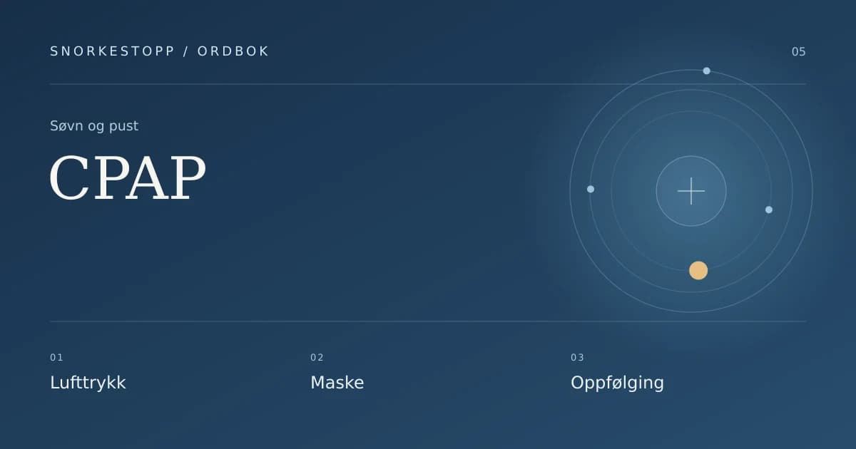 CPAP: Lufttrykk, Maske, Oppfølging.