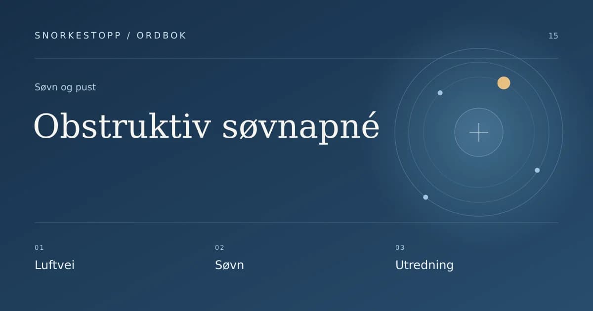 Obstruktiv søvnapné: Luftvei, Søvn, Utredning.
