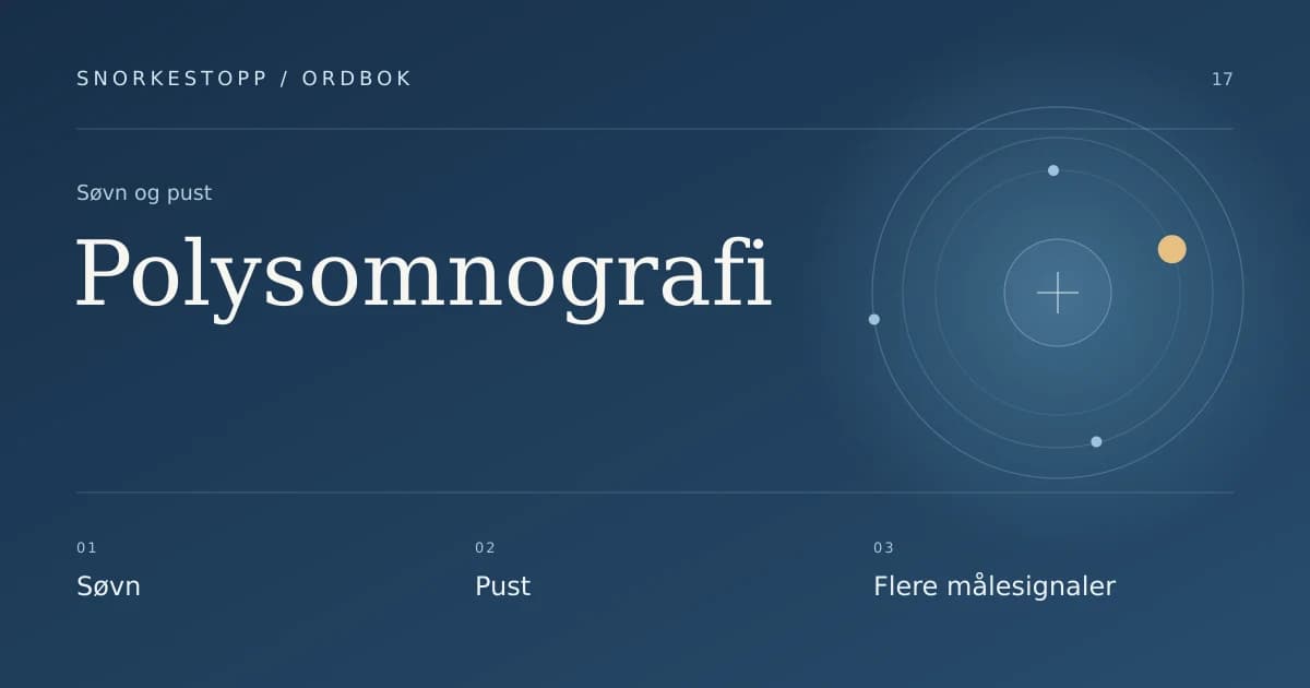 Polysomnografi: Søvn, Pust, Flere målesignaler.