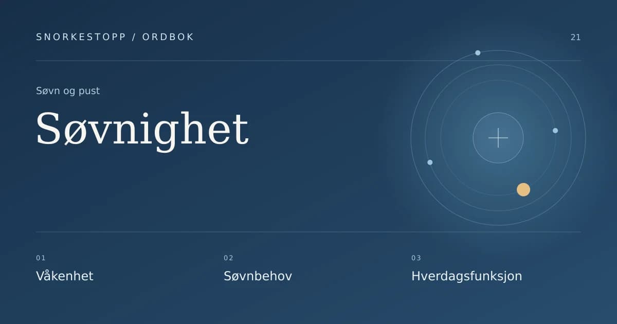 Søvnighet: Våkenhet, Søvnbehov, Hverdagsfunksjon.
