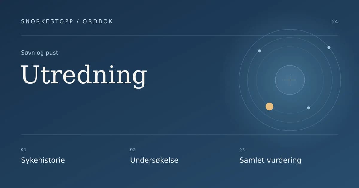 Utredning: Sykehistorie, Undersøkelse, Samlet vurdering.